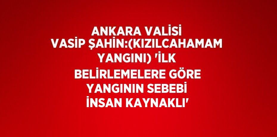 ANKARA VALİSİ VASİP ŞAHİN:(KIZILCAHAMAM YANGINI) 'İLK BELİRLEMELERE GÖRE YANGININ SEBEBİ İNSAN KAYNAKLI'