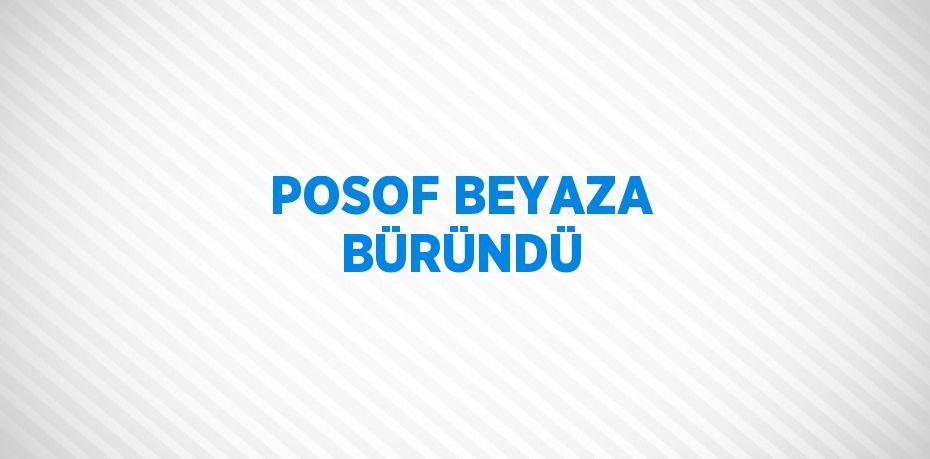 POSOF BEYAZA BÜRÜNDÜ