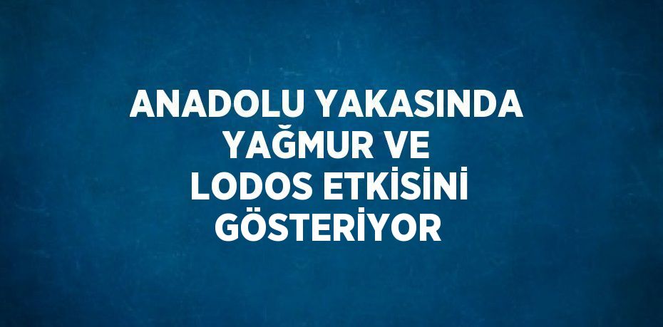 ANADOLU YAKASINDA YAĞMUR VE LODOS ETKİSİNİ GÖSTERİYOR