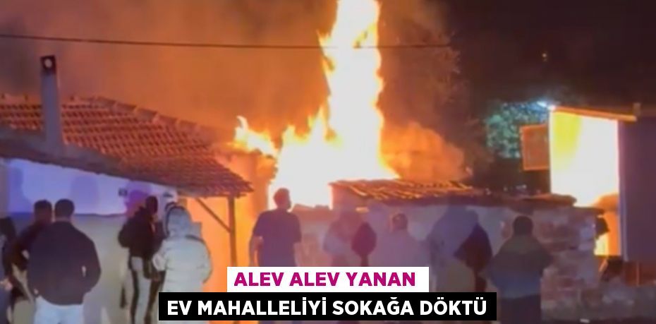 ALEV ALEV YANAN EV MAHALLELİYİ SOKAĞA DÖKTÜ