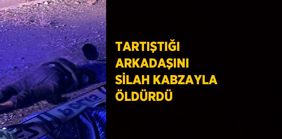 TARTIŞTIĞI ARKADAŞINI SİLAH KABZAYLA ÖLDÜRDÜ