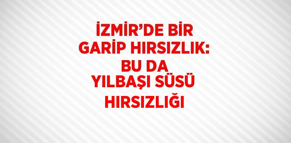 İZMİR’DE BİR GARİP HIRSIZLIK: BU DA YILBAŞI SÜSÜ HIRSIZLIĞI