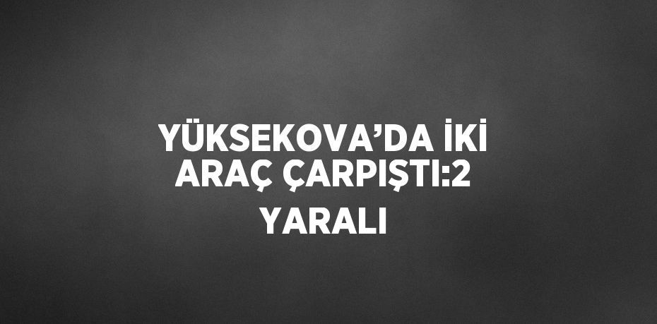 YÜKSEKOVA’DA İKİ ARAÇ ÇARPIŞTI:2 YARALI