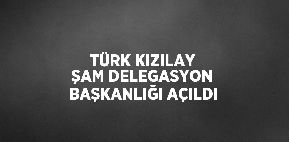 TÜRK KIZILAY ŞAM DELEGASYON BAŞKANLIĞI AÇILDI