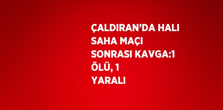 ÇALDIRAN’DA HALI SAHA MAÇI SONRASI KAVGA:1 ÖLÜ, 1 YARALI