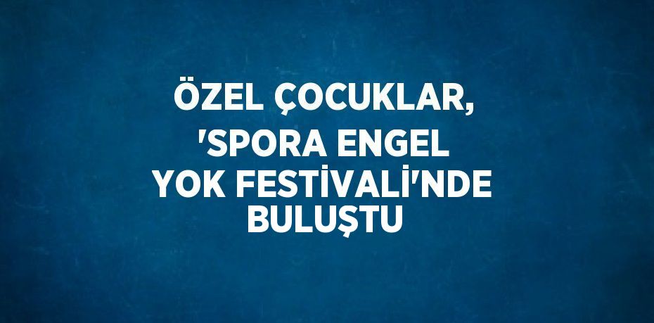 ÖZEL ÇOCUKLAR, 'SPORA ENGEL YOK FESTİVALİ'NDE BULUŞTU