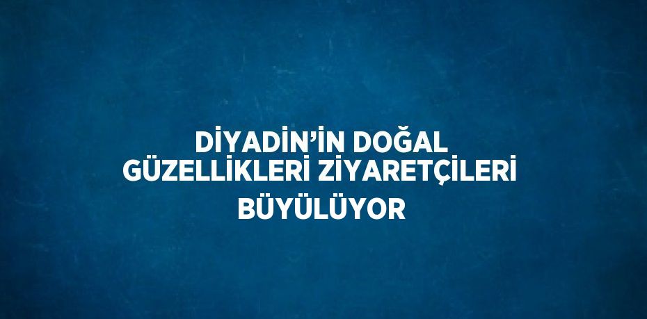 DİYADİN’İN DOĞAL GÜZELLİKLERİ ZİYARETÇİLERİ BÜYÜLÜYOR