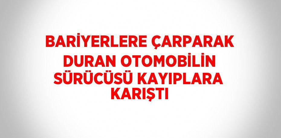 BARİYERLERE ÇARPARAK DURAN OTOMOBİLİN SÜRÜCÜSÜ KAYIPLARA KARIŞTI