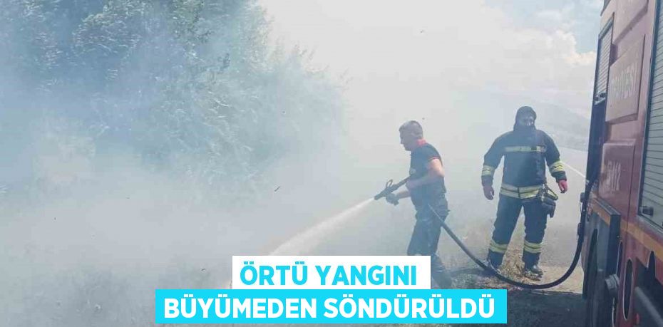 ÖRTÜ YANGINI BÜYÜMEDEN SÖNDÜRÜLDÜ