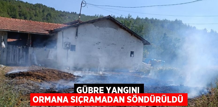 GÜBRE YANGINI ORMANA SIÇRAMADAN SÖNDÜRÜLDÜ