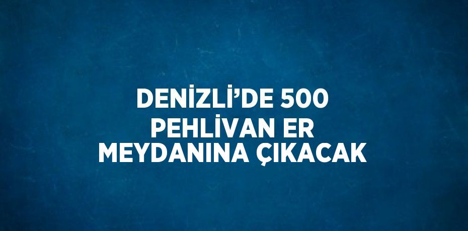 DENİZLİ’DE 500 PEHLİVAN ER MEYDANINA ÇIKACAK