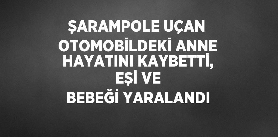 ŞARAMPOLE UÇAN OTOMOBİLDEKİ ANNE HAYATINI KAYBETTİ, EŞİ VE BEBEĞİ YARALANDI