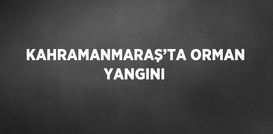 KAHRAMANMARAŞ’TA ORMAN YANGINI