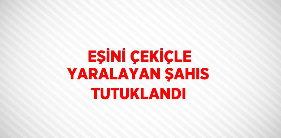 EŞİNİ ÇEKİÇLE YARALAYAN ŞAHIS TUTUKLANDI