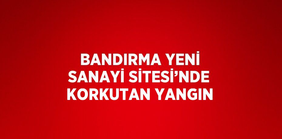 BANDIRMA YENİ SANAYİ SİTESİ’NDE KORKUTAN YANGIN