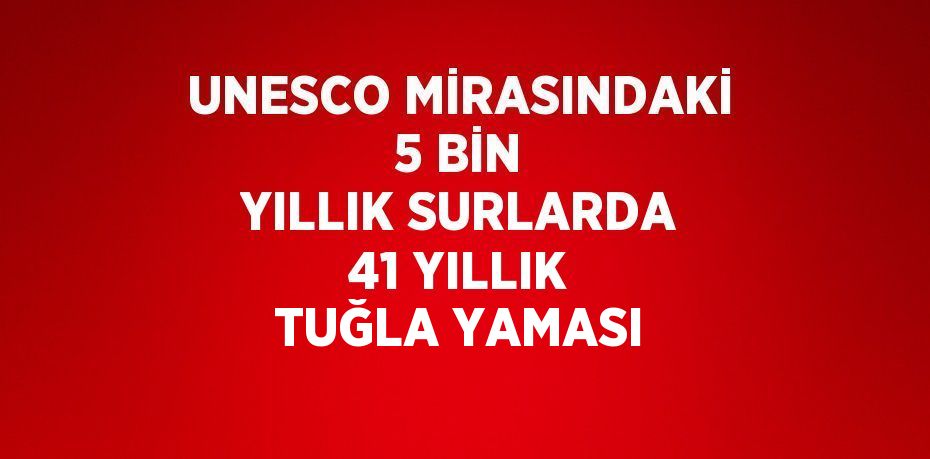 UNESCO MİRASINDAKİ 5 BİN YILLIK SURLARDA 41 YILLIK TUĞLA YAMASI