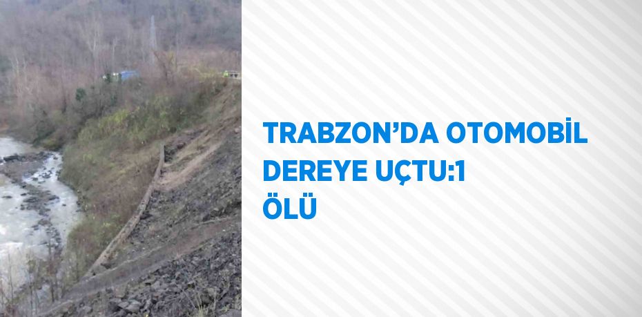 TRABZON’DA OTOMOBİL DEREYE UÇTU:1 ÖLÜ