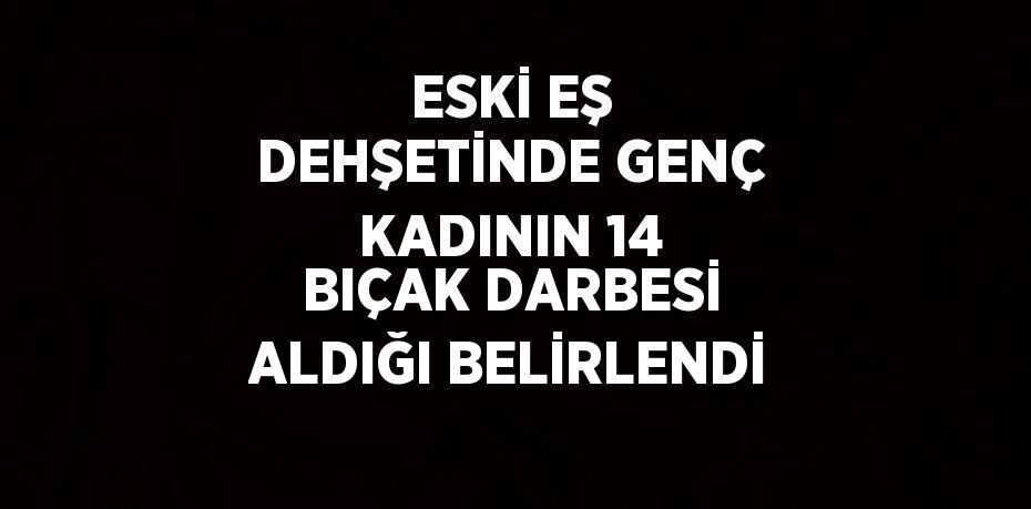 ESKİ EŞ DEHŞETİNDE GENÇ KADININ 14 BIÇAK DARBESİ ALDIĞI BELİRLENDİ