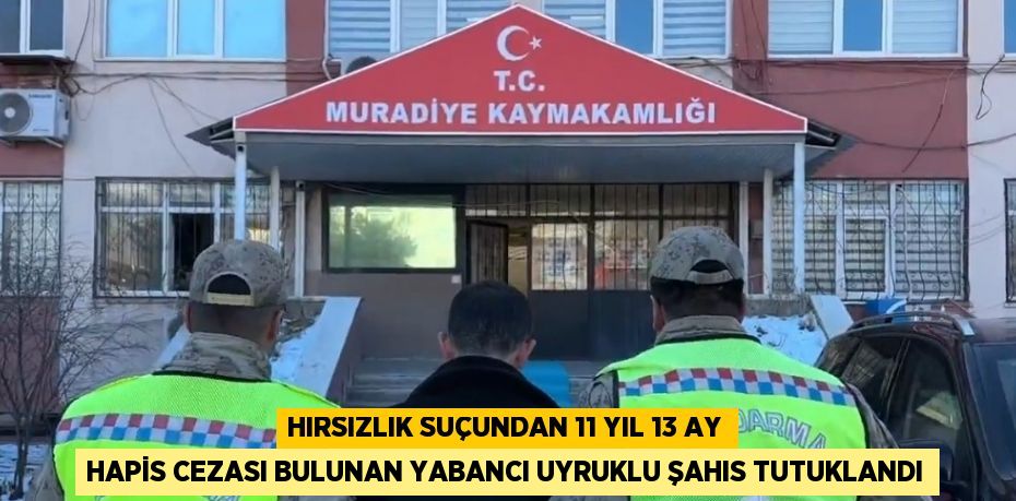 HIRSIZLIK SUÇUNDAN 11 YIL 13 AY HAPİS CEZASI BULUNAN YABANCI UYRUKLU ŞAHIS TUTUKLANDI