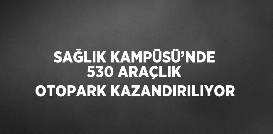 SAĞLIK KAMPÜSÜ’NDE 530 ARAÇLIK OTOPARK KAZANDIRILIYOR