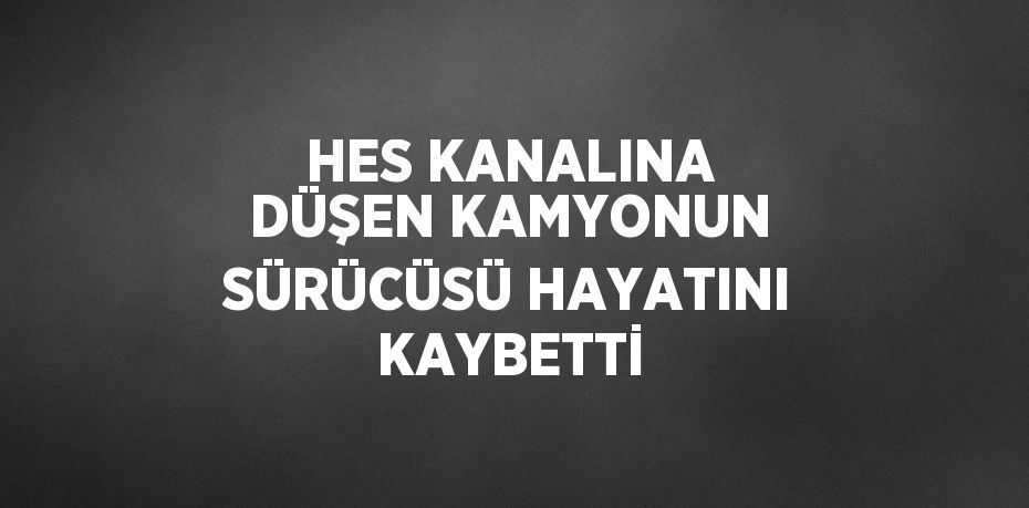 HES KANALINA DÜŞEN KAMYONUN SÜRÜCÜSÜ HAYATINI KAYBETTİ