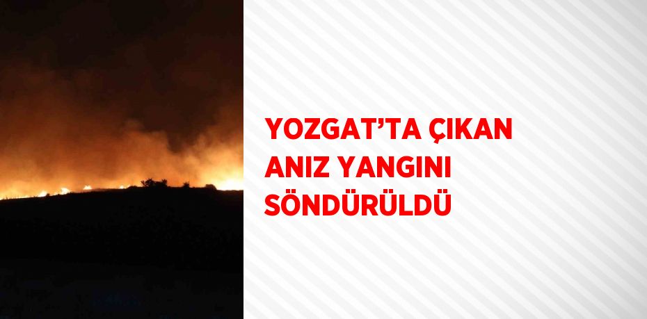 YOZGAT’TA ÇIKAN ANIZ YANGINI SÖNDÜRÜLDÜ