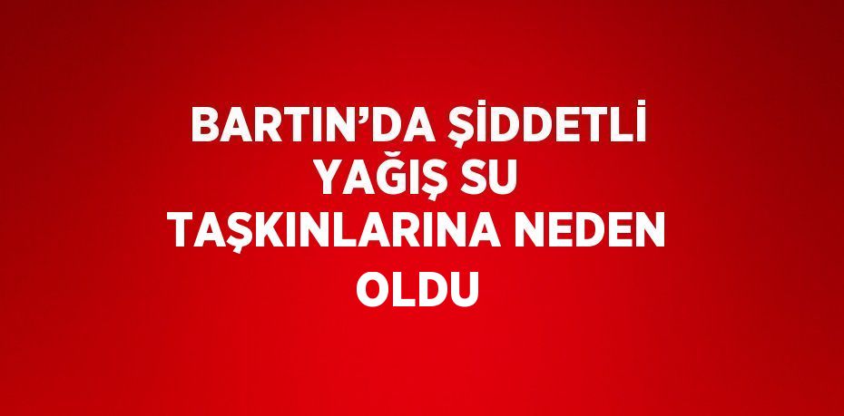 BARTIN’DA ŞİDDETLİ YAĞIŞ SU TAŞKINLARINA NEDEN OLDU