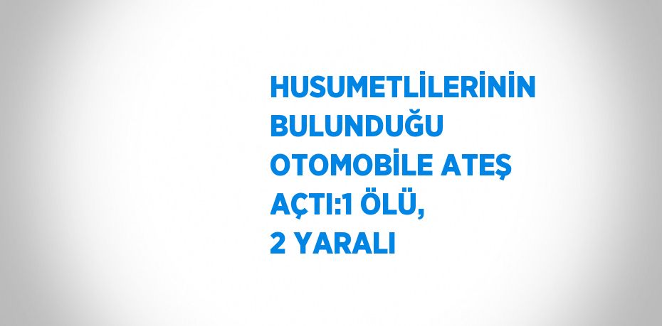 HUSUMETLİLERİNİN BULUNDUĞU OTOMOBİLE ATEŞ AÇTI:1 ÖLÜ, 2 YARALI