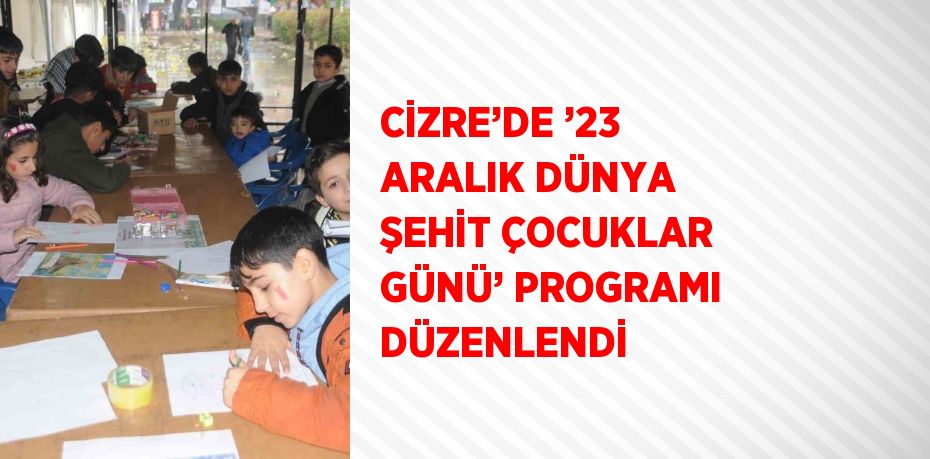 CİZRE’DE ’23 ARALIK DÜNYA ŞEHİT ÇOCUKLAR GÜNÜ’ PROGRAMI DÜZENLENDİ