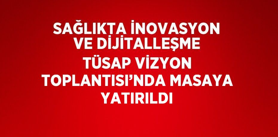 SAĞLIKTA İNOVASYON VE DİJİTALLEŞME TÜSAP VİZYON TOPLANTISI’NDA MASAYA YATIRILDI