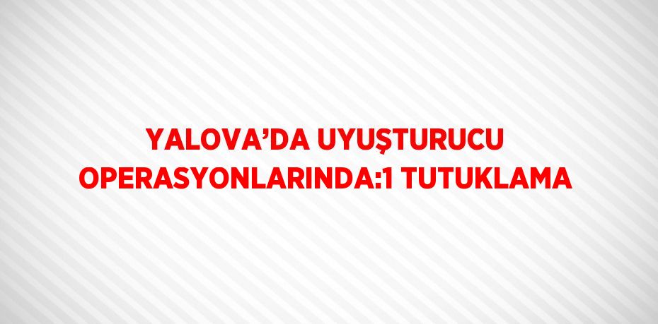 YALOVA’DA UYUŞTURUCU OPERASYONLARINDA:1 TUTUKLAMA