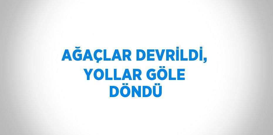 AĞAÇLAR DEVRİLDİ, YOLLAR GÖLE DÖNDÜ