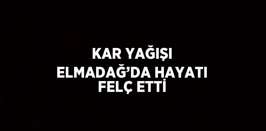 KAR YAĞIŞI ELMADAĞ’DA HAYATI FELÇ ETTİ