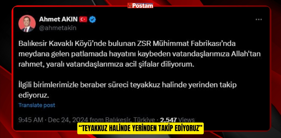 “TEYAKKUZ HALİNDE YERİNDEN TAKİP EDİYORUZ”