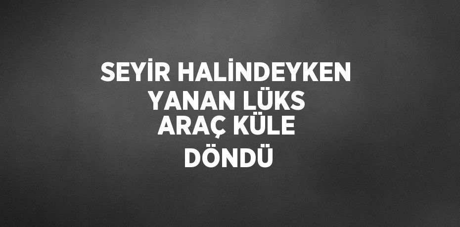 SEYİR HALİNDEYKEN YANAN LÜKS ARAÇ KÜLE DÖNDÜ