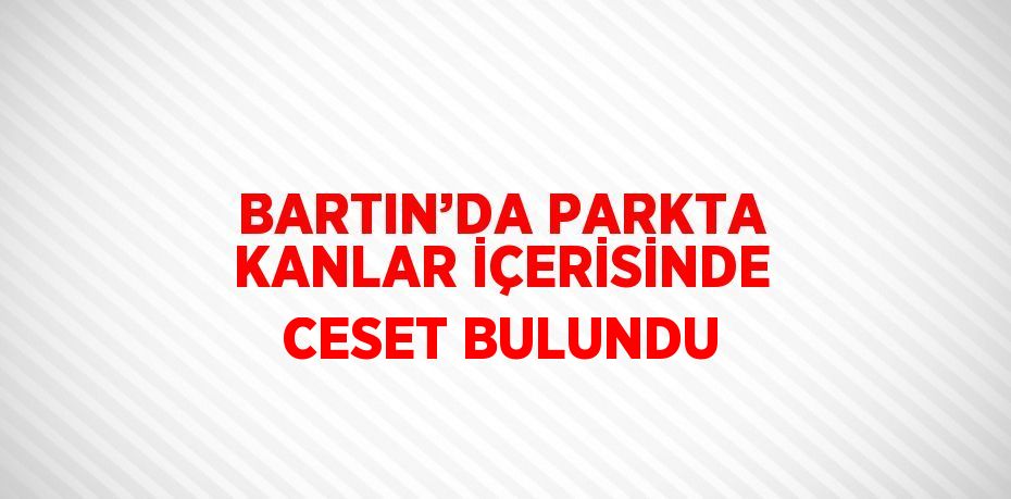 BARTIN’DA PARKTA KANLAR İÇERİSİNDE CESET BULUNDU