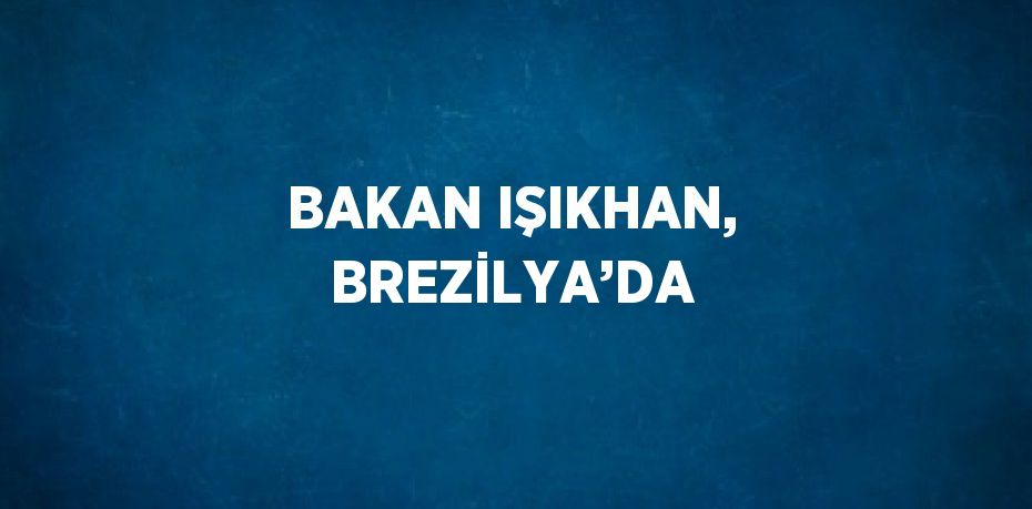 BAKAN IŞIKHAN, BREZİLYA’DA