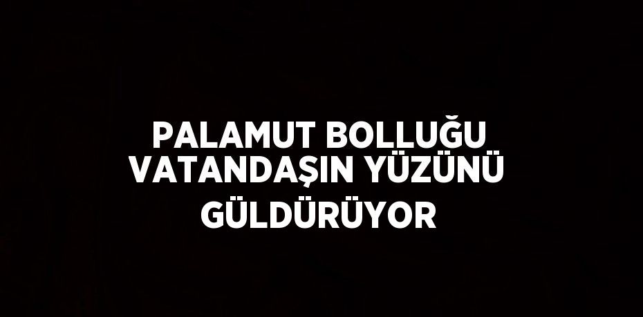 PALAMUT BOLLUĞU VATANDAŞIN YÜZÜNÜ GÜLDÜRÜYOR