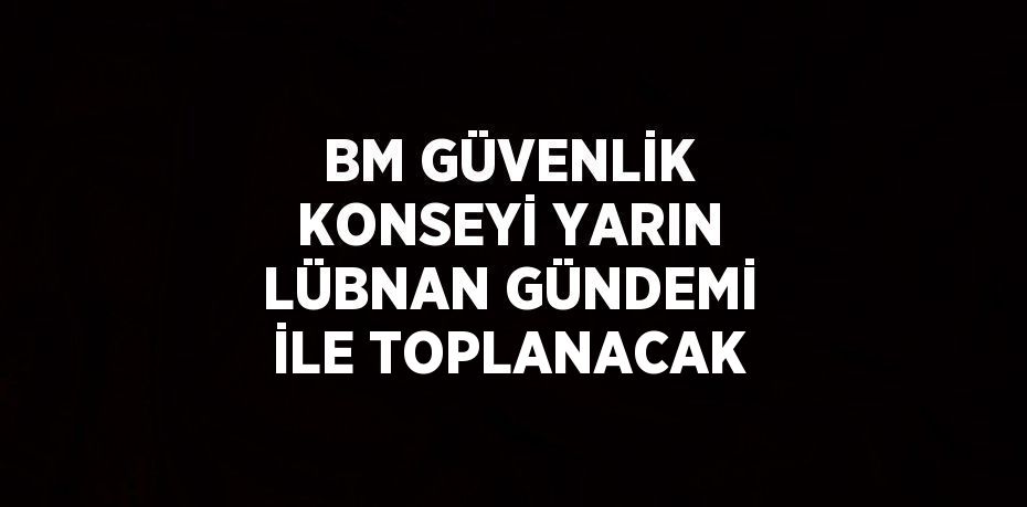 BM GÜVENLİK KONSEYİ YARIN LÜBNAN GÜNDEMİ İLE TOPLANACAK