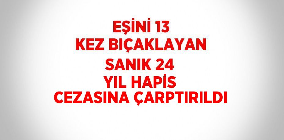 EŞİNİ 13 KEZ BIÇAKLAYAN SANIK 24 YIL HAPİS CEZASINA ÇARPTIRILDI