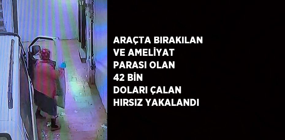 ARAÇTA BIRAKILAN VE AMELİYAT PARASI OLAN 42 BİN DOLARI ÇALAN HIRSIZ YAKALANDI