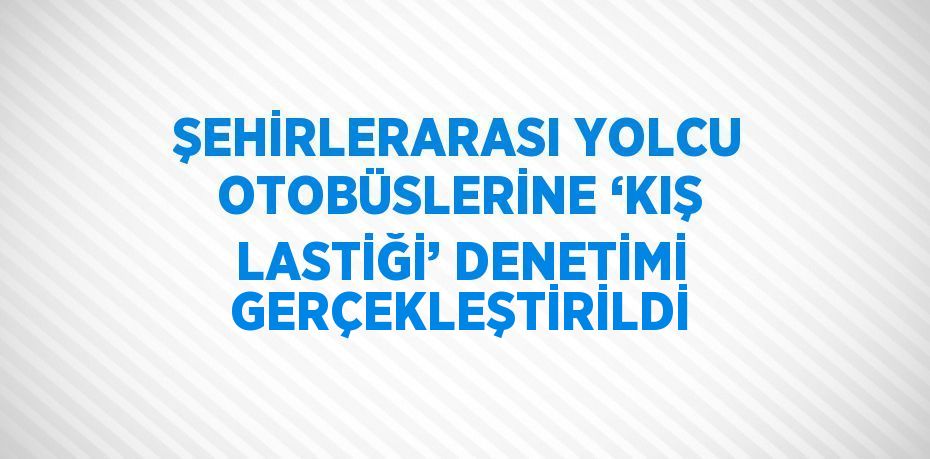 ŞEHİRLERARASI YOLCU OTOBÜSLERİNE ‘KIŞ LASTİĞİ’ DENETİMİ GERÇEKLEŞTİRİLDİ