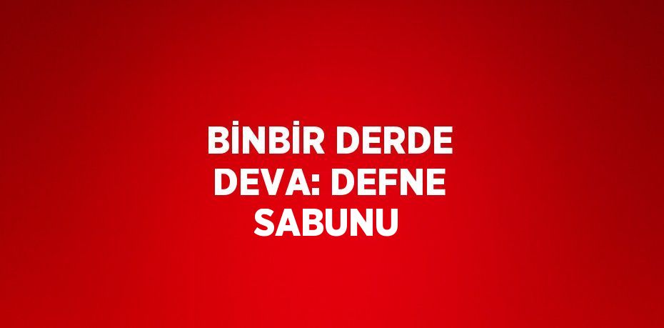 BİNBİR DERDE DEVA: DEFNE SABUNU