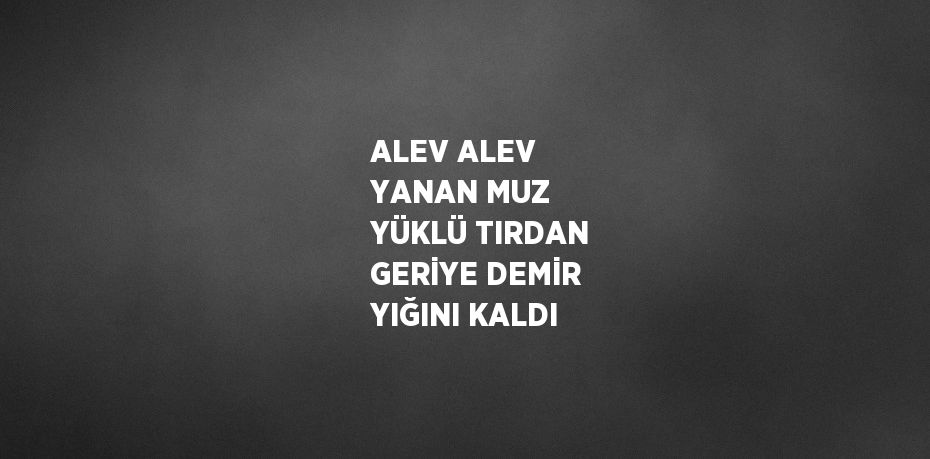 ALEV ALEV YANAN MUZ YÜKLÜ TIRDAN GERİYE DEMİR YIĞINI KALDI