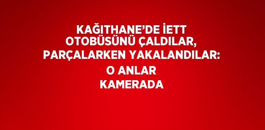 KAĞITHANE’DE İETT OTOBÜSÜNÜ ÇALDILAR, PARÇALARKEN YAKALANDILAR: O ANLAR KAMERADA