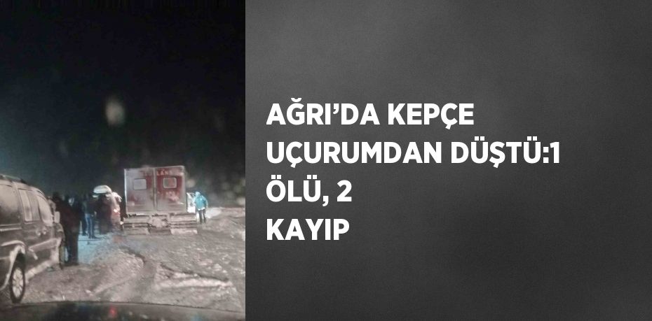 AĞRI’DA KEPÇE UÇURUMDAN DÜŞTÜ:1 ÖLÜ, 2 KAYIP