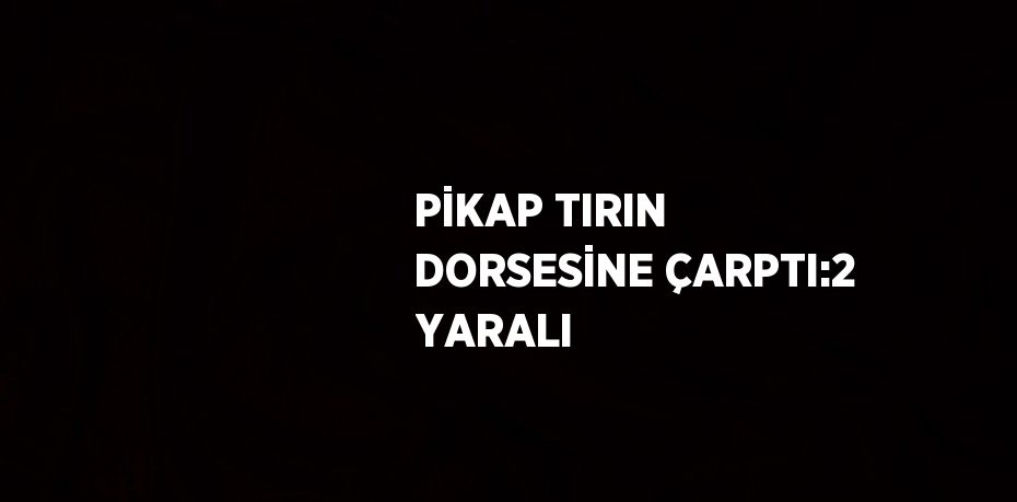 PİKAP TIRIN DORSESİNE ÇARPTI:2 YARALI