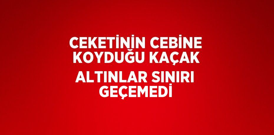 CEKETİNİN CEBİNE KOYDUĞU KAÇAK ALTINLAR SINIRI GEÇEMEDİ