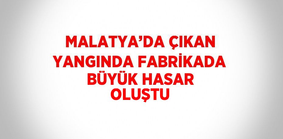 MALATYA’DA ÇIKAN YANGINDA FABRİKADA BÜYÜK HASAR OLUŞTU