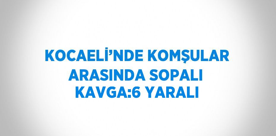 KOCAELİ’NDE KOMŞULAR ARASINDA SOPALI KAVGA:6 YARALI